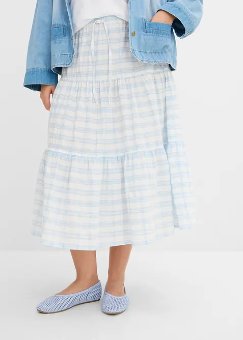 Mellanl&aring;ng kjol i ren bomull, bonprix