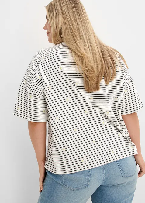 Randig T-shirt i bomull, bonprix