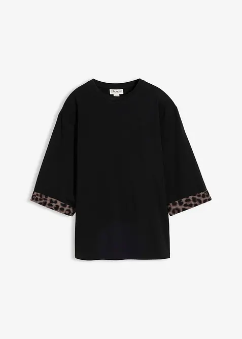 Sweatshirt med leopardm&ouml;nster i bomullsmix, bonprix