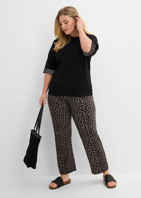 Sweatshirt med leopardm&ouml;nster i bomullsmix, bonprix