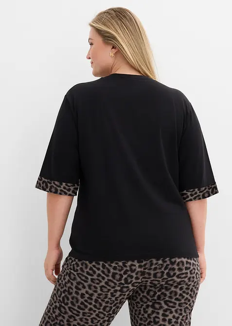 Sweatshirt med leopardm&ouml;nster i bomullsmix, bonprix