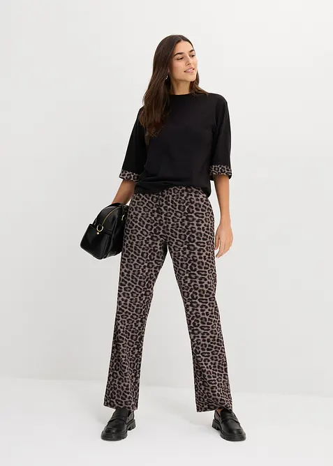 Sweatshirt med leopardm&ouml;nster i bomullsmix, bonprix