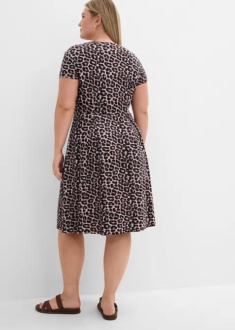 Leopardm&ouml;nstrad jerseykl&auml;nning, bonprix