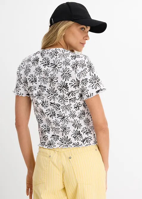 Kort T-shirt i bomullsmix, bonprix