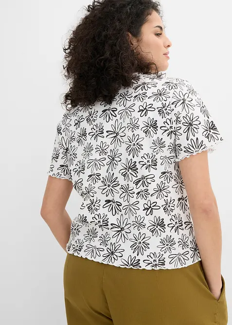 Kort T-shirt i bomullsmix, bonprix