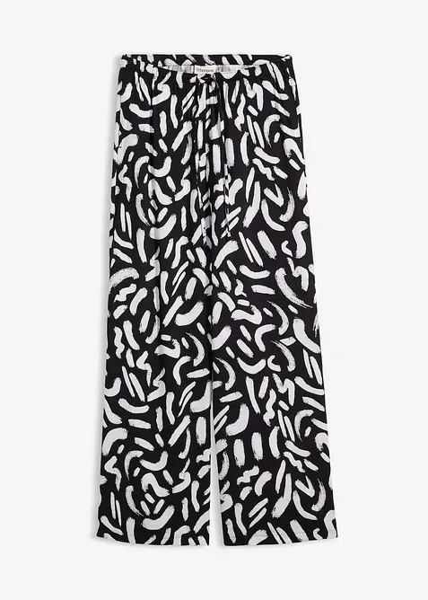 M&ouml;nstrad dra p&aring;-byxa i f&ouml;ljsam viskos, bonprix