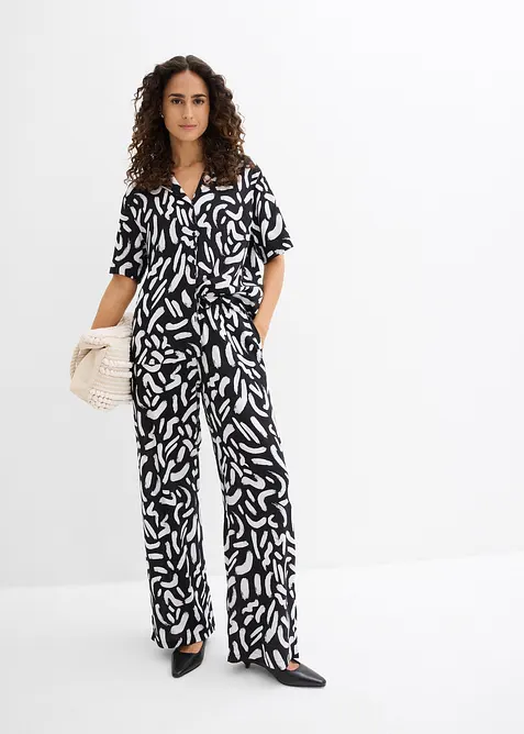 Skjortblus i f&ouml;ljsam viskos, bonprix