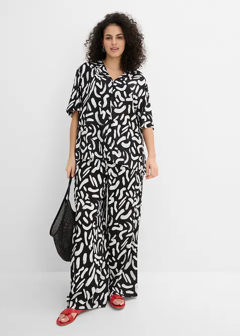 Skjortblus i f&ouml;ljsam viskos, bonprix