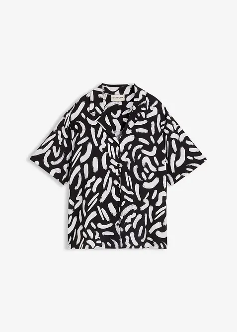 Skjortblus i f&ouml;ljsam viskos, bonprix