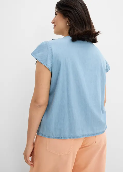 Jeansblus i ekologisk bomull, bonprix