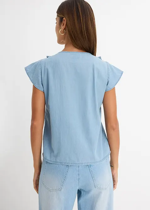 Jeansblus i ekologisk bomull, bonprix