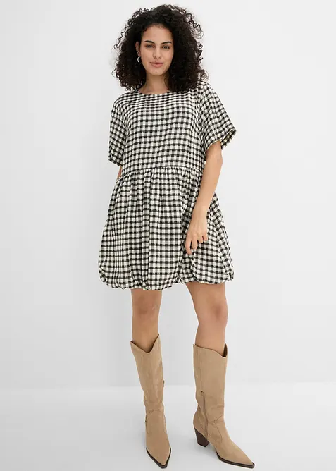 Kort kl&auml;nning med ballongformad nederkant, bonprix