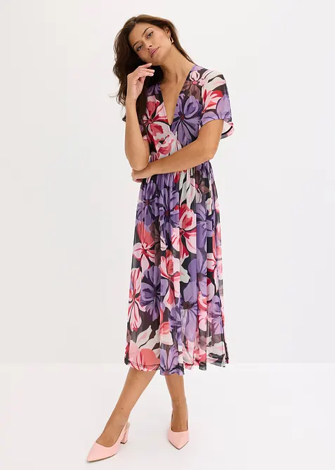 Mellanl&aring;ng kl&auml;nning med djup urringning, bonprix