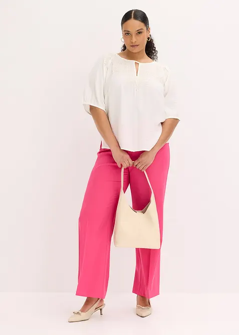 L&auml;tt transparent blustunika med broderi, bonprix