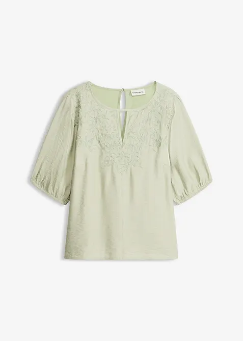 L&auml;tt transparent blustunika med broderi, bonprix