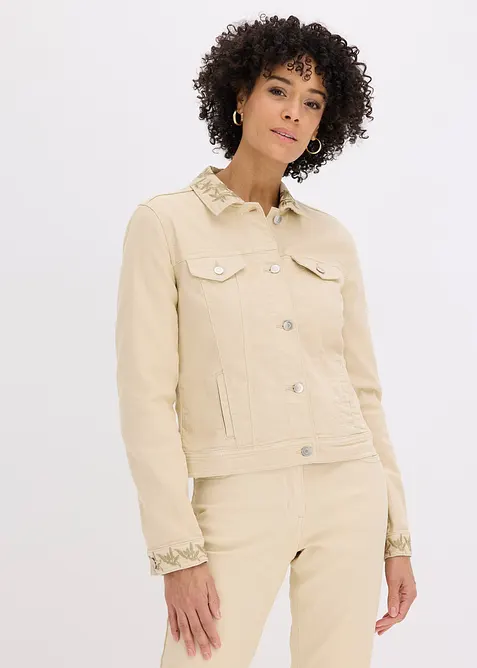 Twilljacka med broderi, bonprix