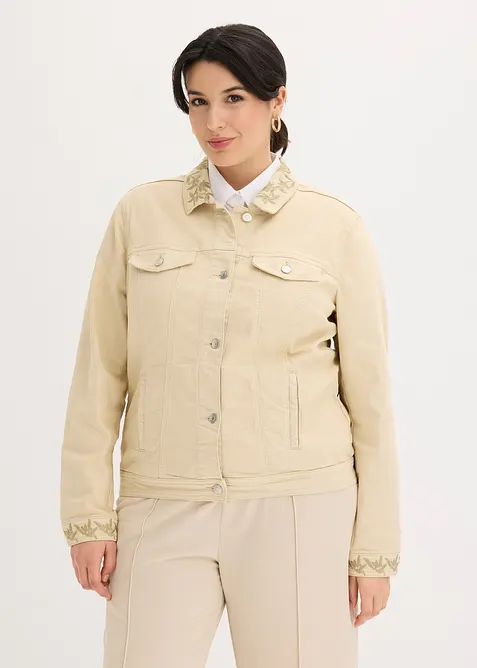 Twilljacka med broderi, bonprix