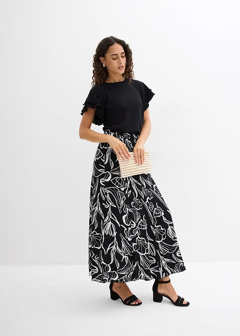 Maxikjol med krinklad effekt, bonprix