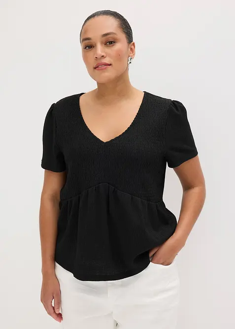 Topp i kr&auml;ppat material med struktur, bonprix