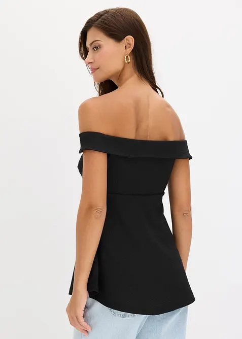 Cold shoulder-topp i material med struktur, bonprix