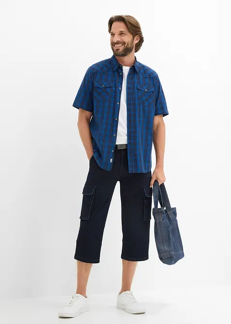 Cargo Stretch 3/4-Jeans med sk&auml;rp, Relaxed Fit, bonprix