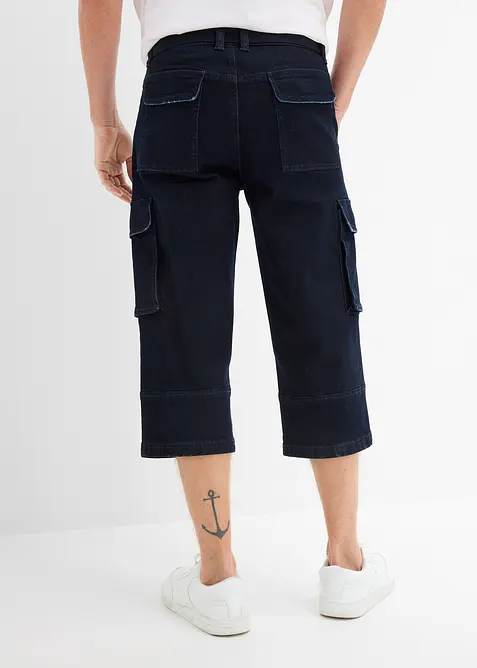 Cargo Stretch 3/4-Jeans med sk&auml;rp, Relaxed Fit, bonprix