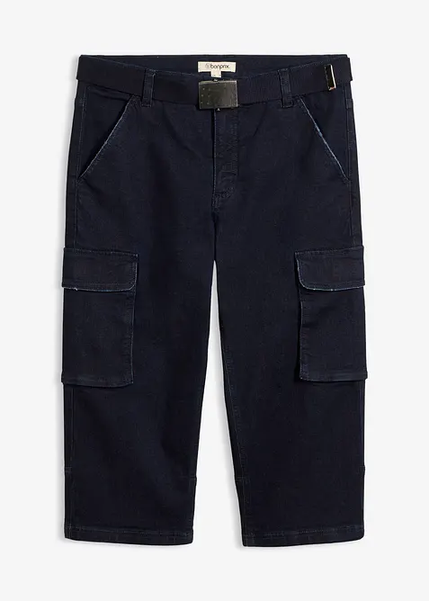 Cargo Stretch 3/4-Jeans med sk&auml;rp, Relaxed Fit, bonprix