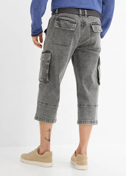 Cargo Stretch 3/4-Jeans med sk&auml;rp, Relaxed Fit, bonprix