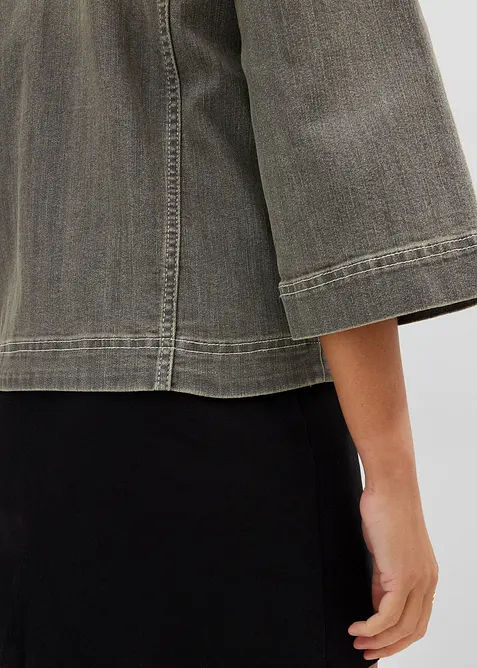 Jeansjacka med 3/4-&auml;rm, bonprix