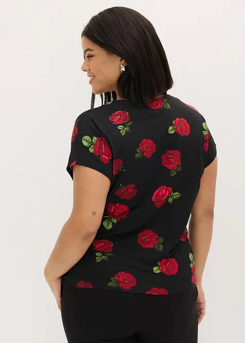 M&ouml;nstrad topp i mjuk viskosmix, bonprix