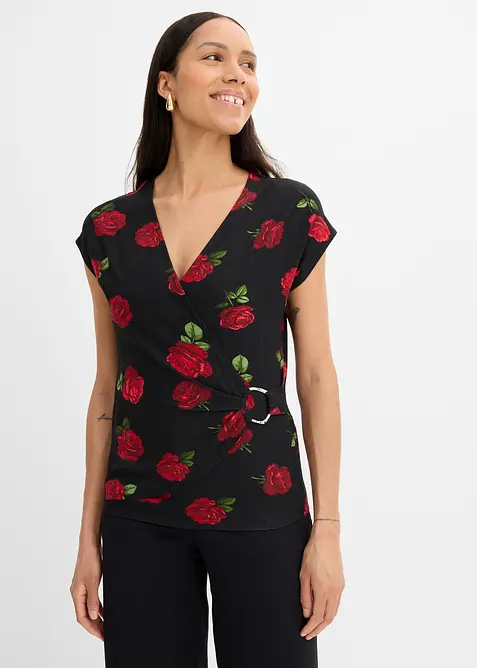 M&ouml;nstrad topp i mjuk viskosmix, bonprix