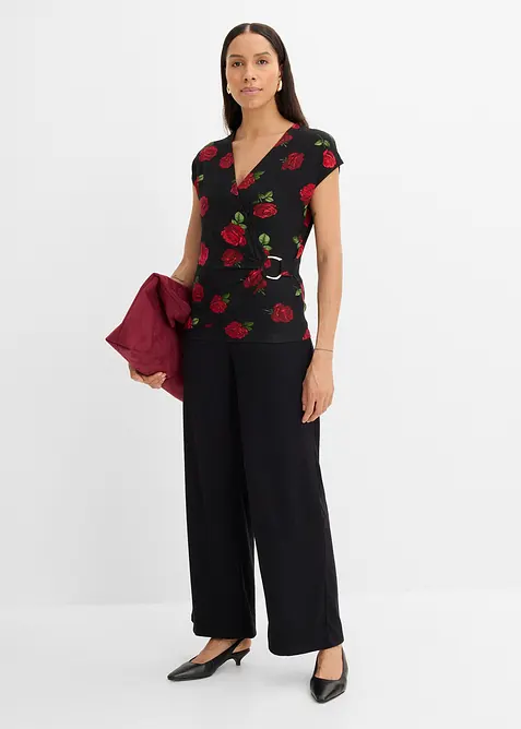 M&ouml;nstrad topp i mjuk viskosmix, bonprix