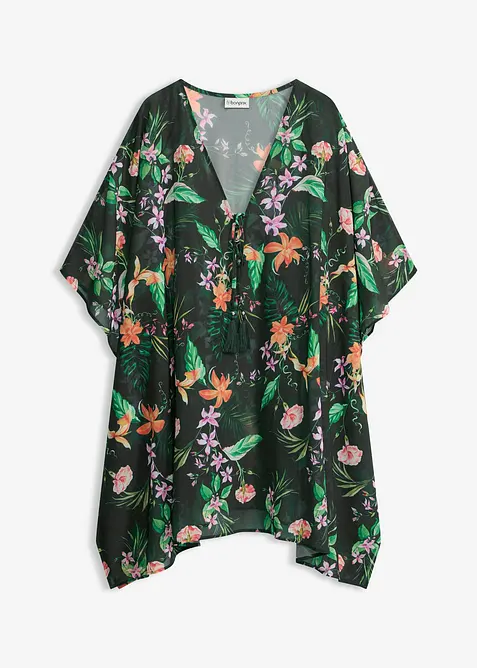 Strandtunika i tunn chiffong, bonprix