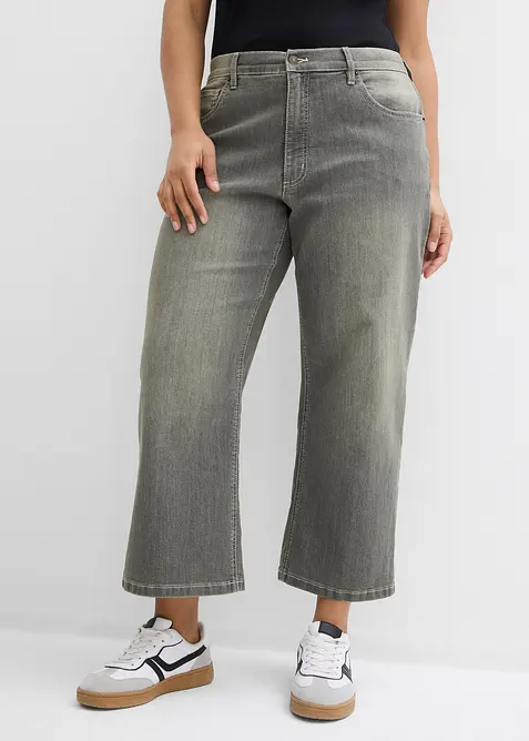 Wide Leg Jeans High Waist, cropped, bonprix