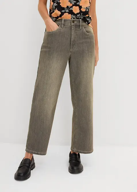 Wide Leg Jeans High Waist, cropped, bonprix