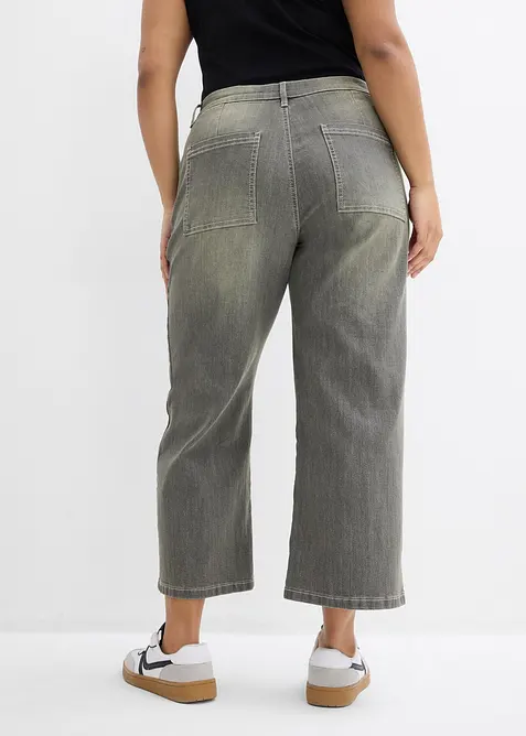 Wide Leg Jeans High Waist, cropped, bonprix