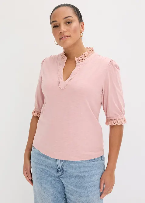 L&aring;ng&auml;rmad topp av bomull, bonprix