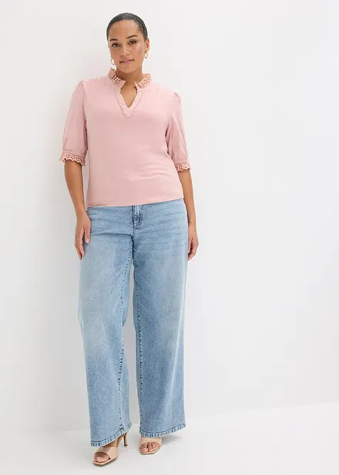 L&aring;ng&auml;rmad topp av bomull, bonprix