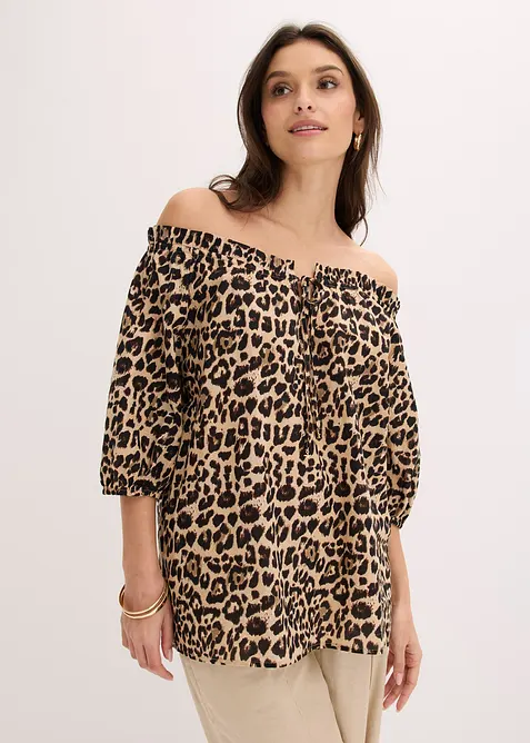 Kort&auml;rmad blus av ekologisk bomull, bonprix