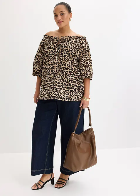 Kort&auml;rmad blus av ekologisk bomull, bonprix