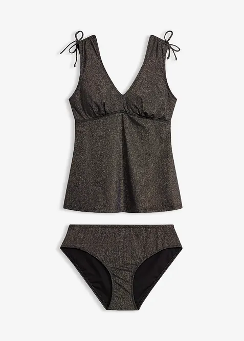 Tankini i glittrande material (2 delar), bonprix