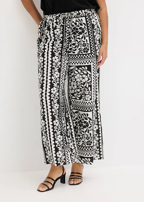 Dra p&aring;-byxa av viskos med mjukt fall, bonprix