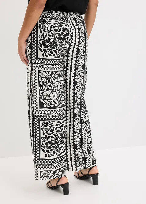 Dra p&aring;-byxa av viskos med mjukt fall, bonprix