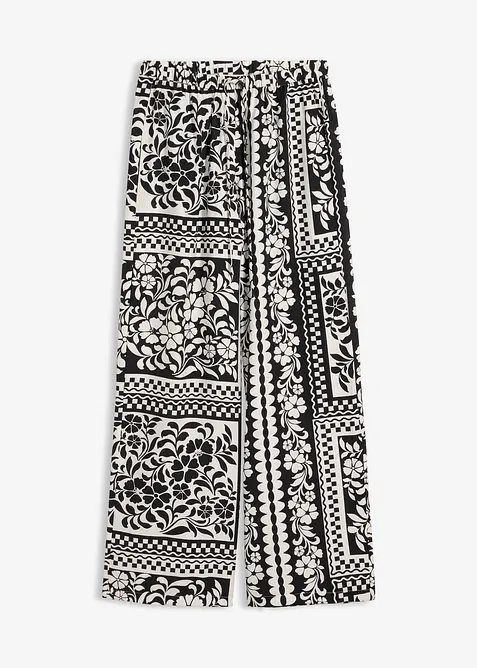 Dra p&aring;-byxa av viskos med mjukt fall, bonprix