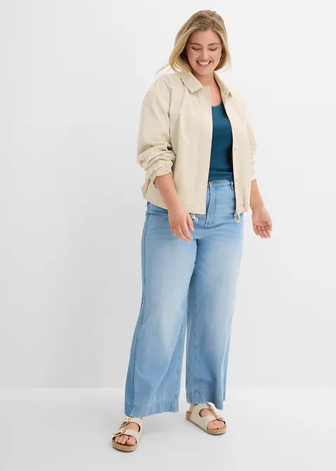 Ribbstickad topp med ekologisk bomull (2-pack), bonprix