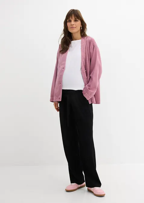 Bekv&auml;m mammabyxa i viskoskr&auml;pp, avslappnad passform, bonprix