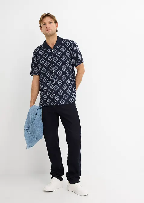 Kort&auml;rmad skjorta med resortkrage, bonprix