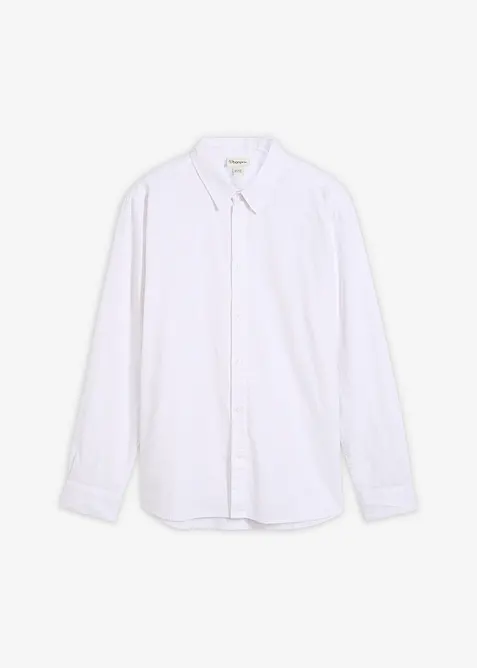 L&aring;ng&auml;rmad skjorta i svalkande linnemix, modern passform, bonprix