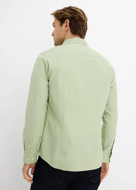 L&aring;ng&auml;rmad skjorta i svalkande linnemix, modern passform, bonprix