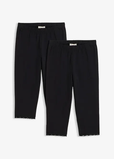 Caprileggings med ekologisk bomull (2-pack), bonprix